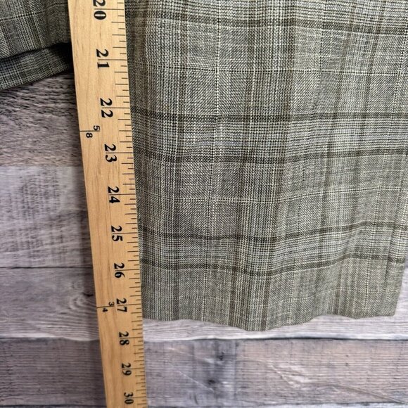 Talbots Trousers Wool Blend Plaid Lined Size 6 Petites Stretch Side Zip Brown - Picture 10 of 10